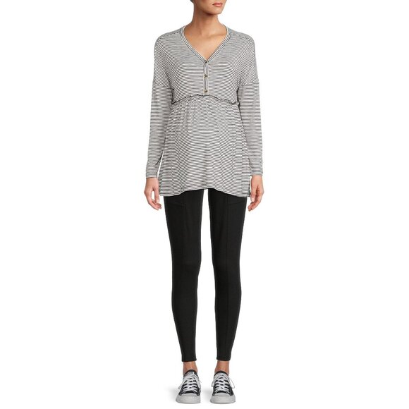 (6 for $25) Time and Tru Maternity Soft Henley Babydoll Size Medium - Picture 2 of 7
